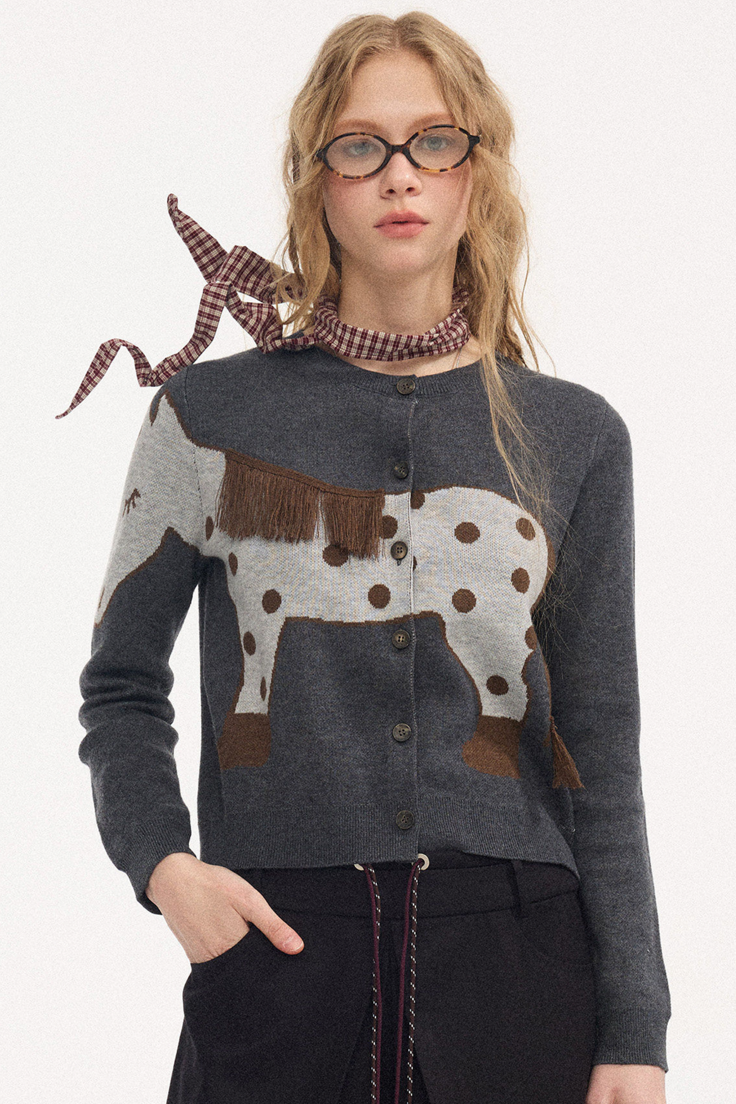 Polka Dot Knit Cardigan