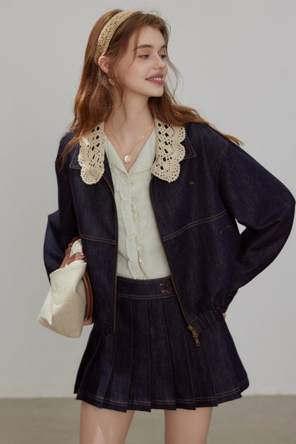Autumn Lace Denim Jacket