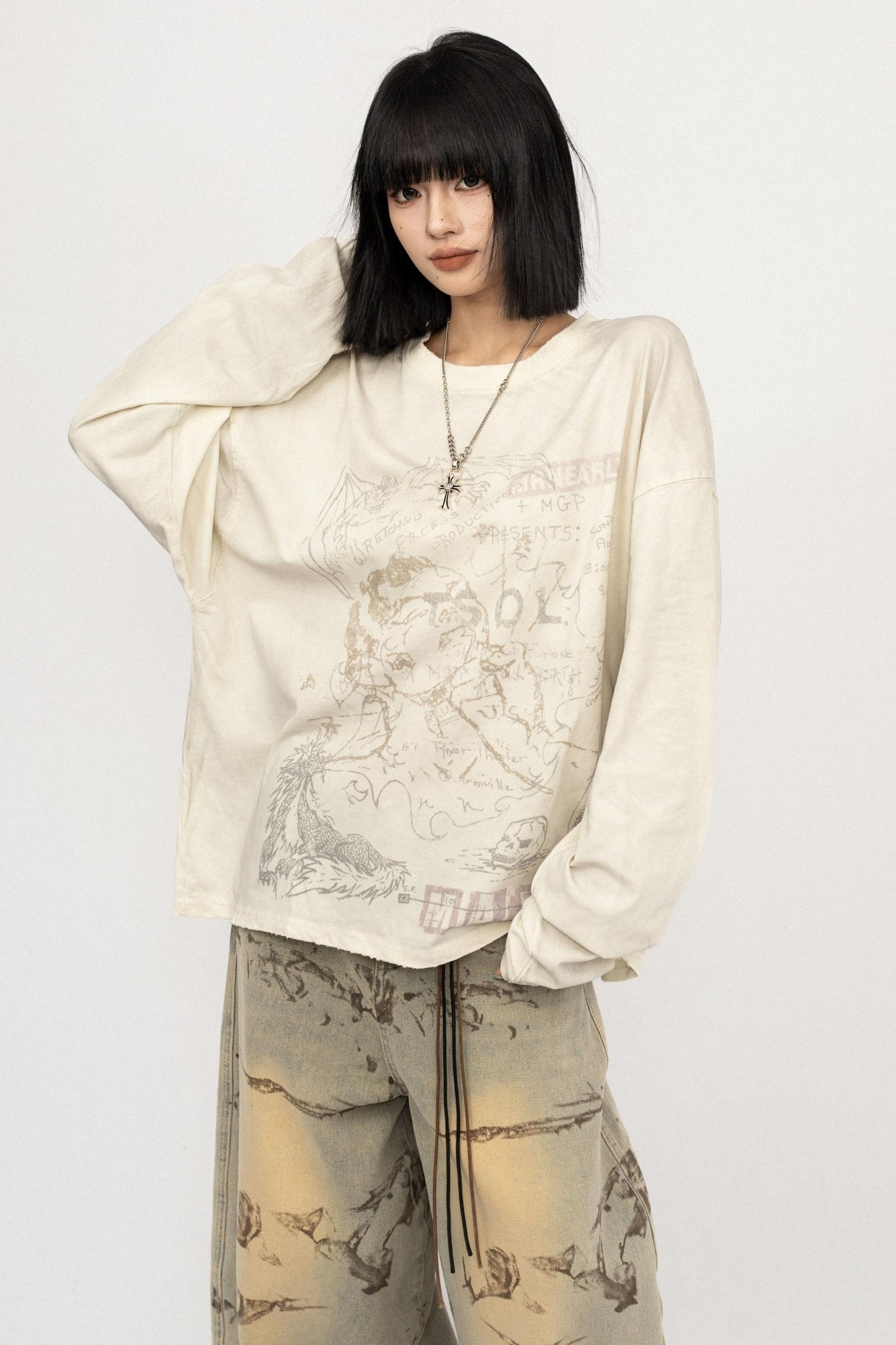 Vintage Cotton Long Sleeve Top