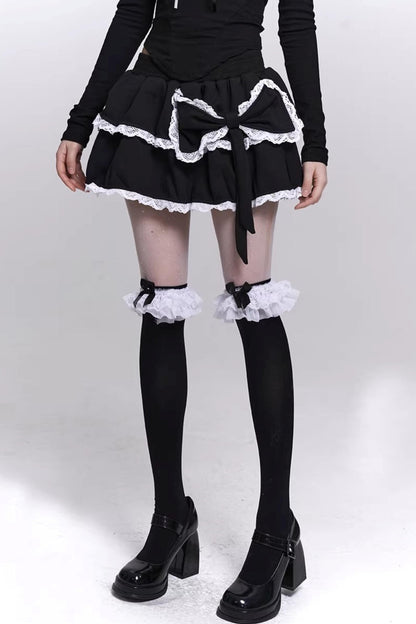 Black Puffy Cake Skirt