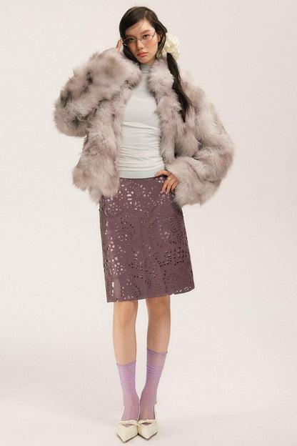 Sassy Vintage Cutout Leather Skirt