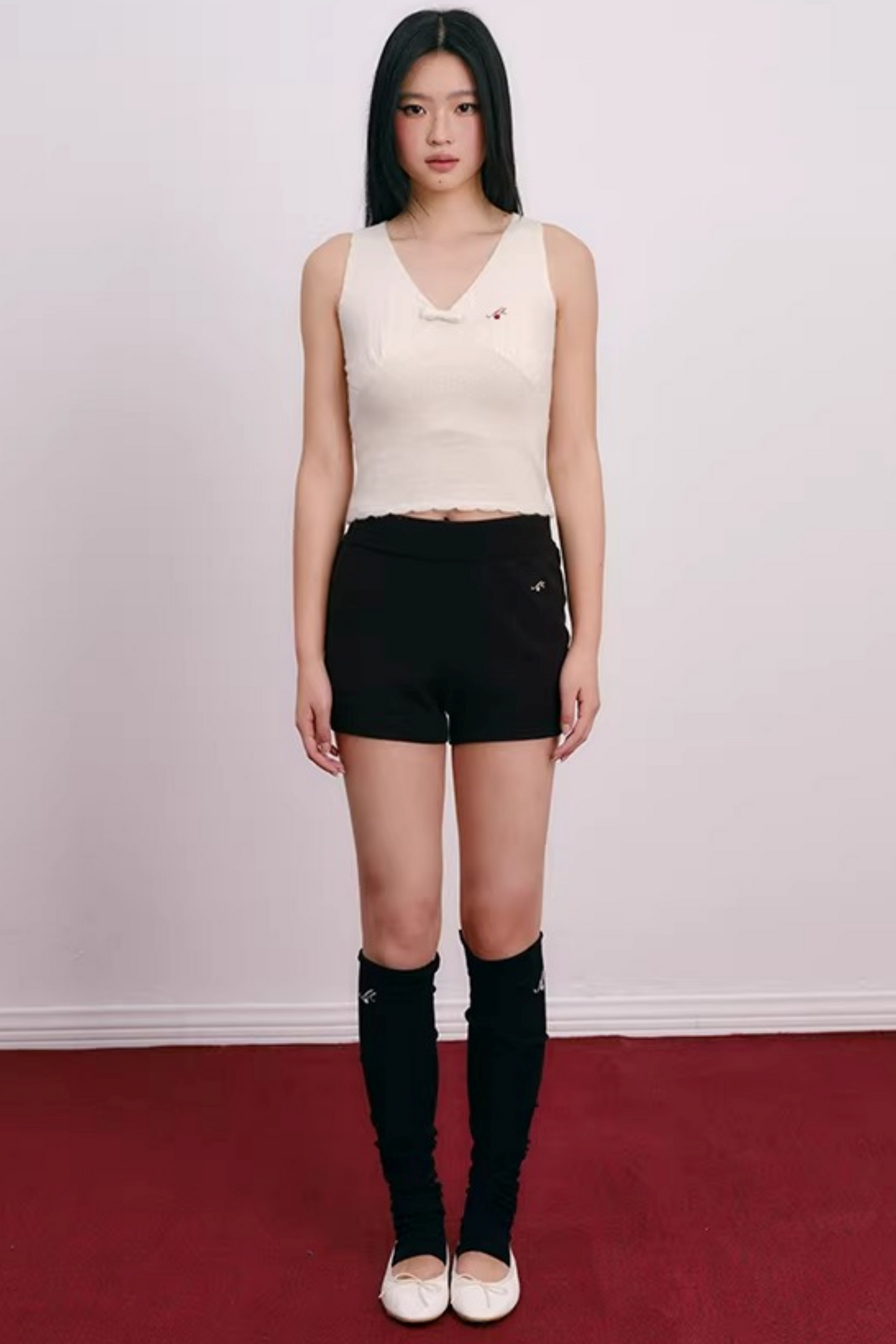 Lace Bowknot V-Neck Top