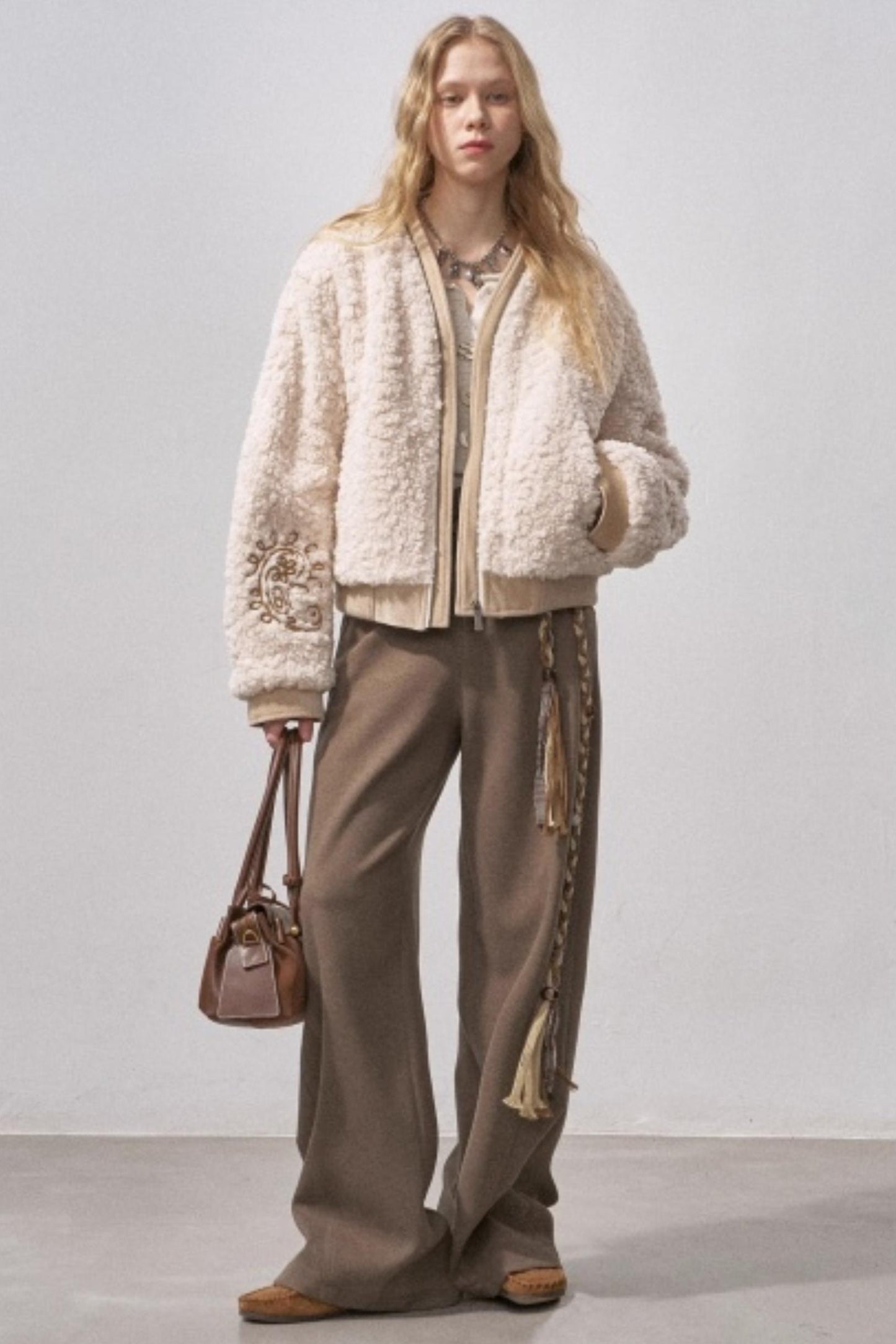 Wool Blend Scimitar Pants