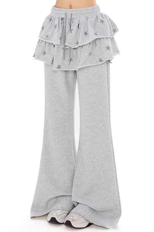 Star Pattern Flared Sweatpants
