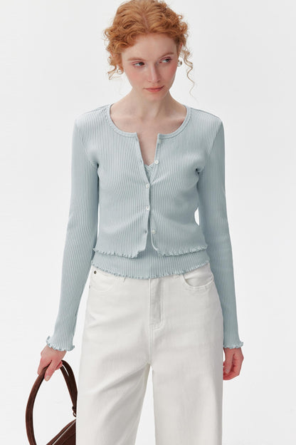 Light Blue Layered Cardigan Set