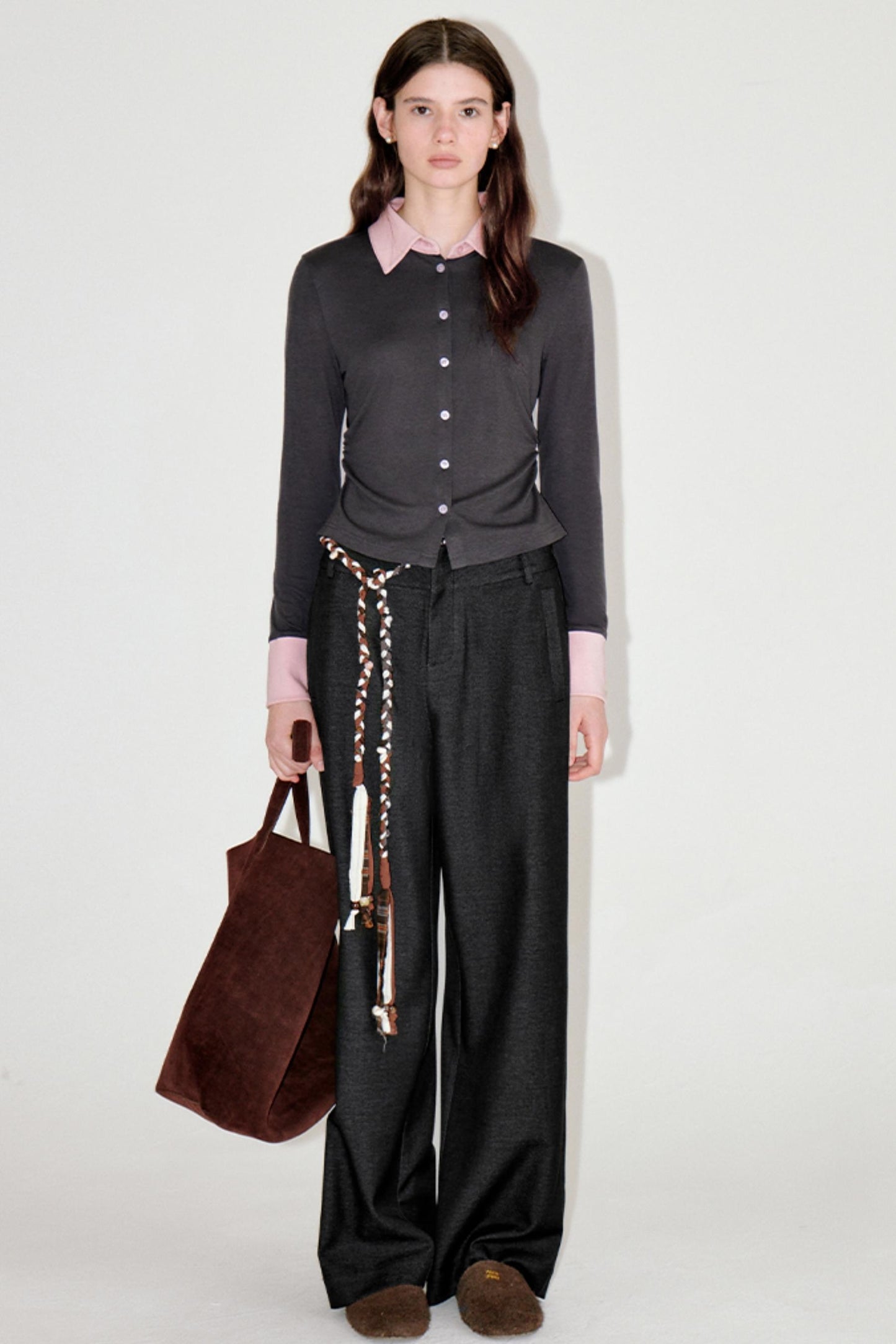 Sophisticated Double-Waistband Suit Pants