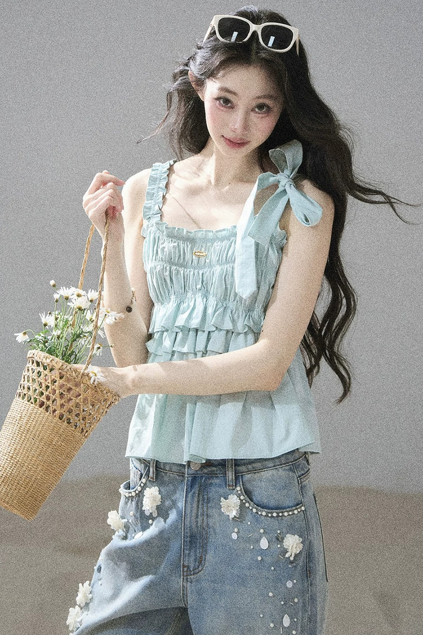French Pleated Summer Blouse