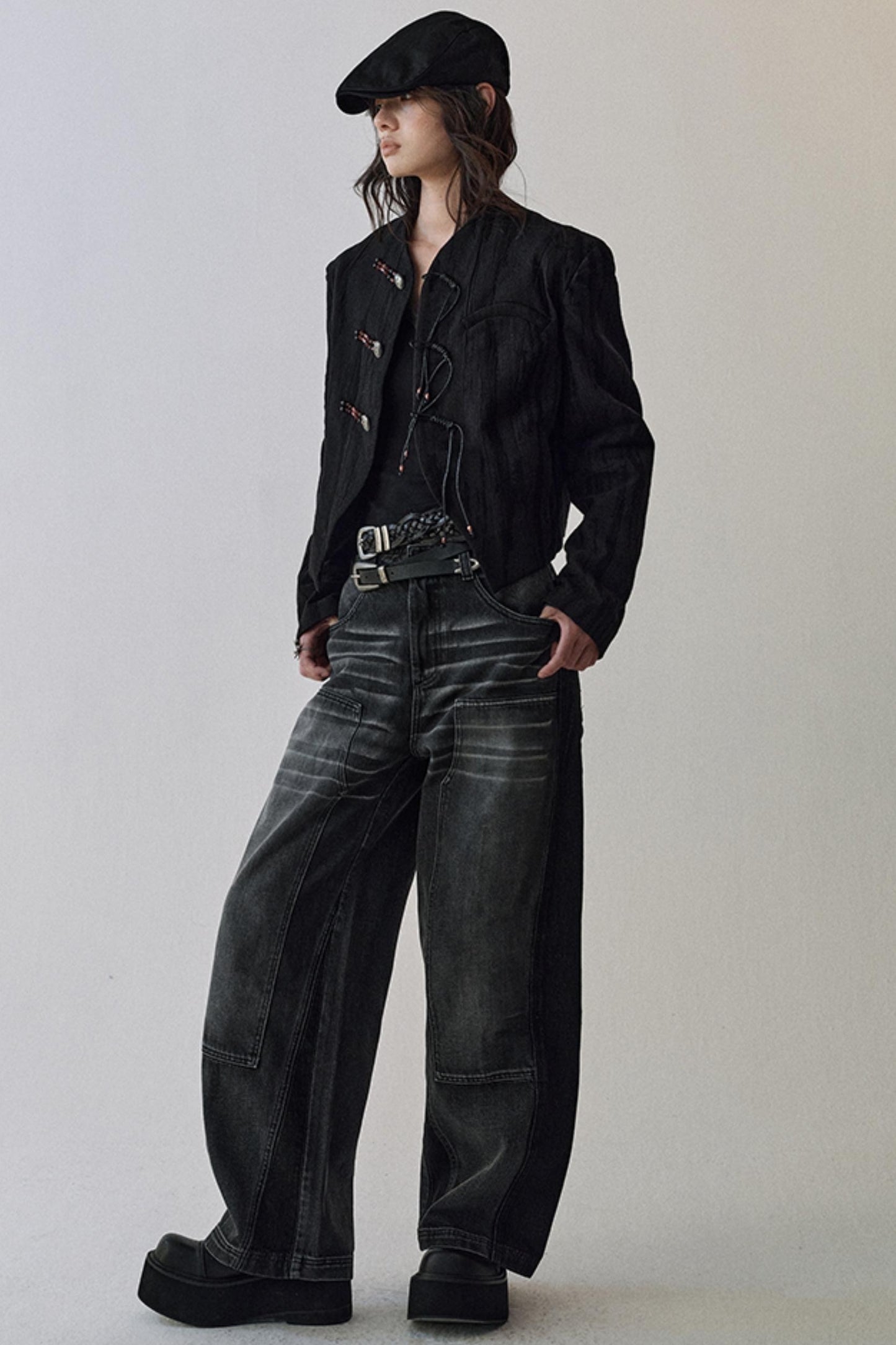 Whispers Gray Washed Jeans Pants