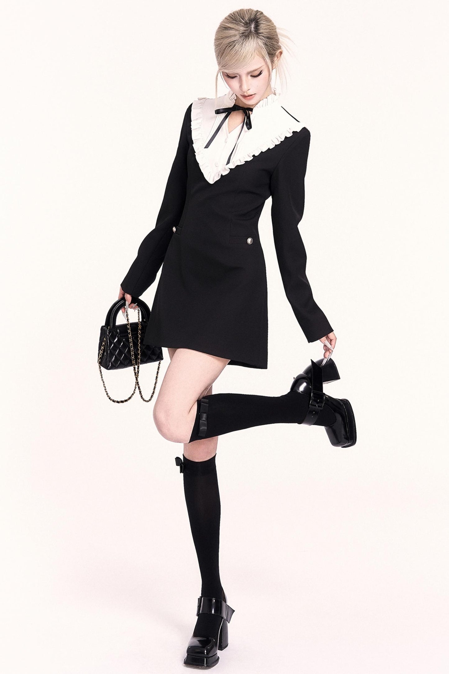 Atmospheric Woolen Shawl Dress Set-Up