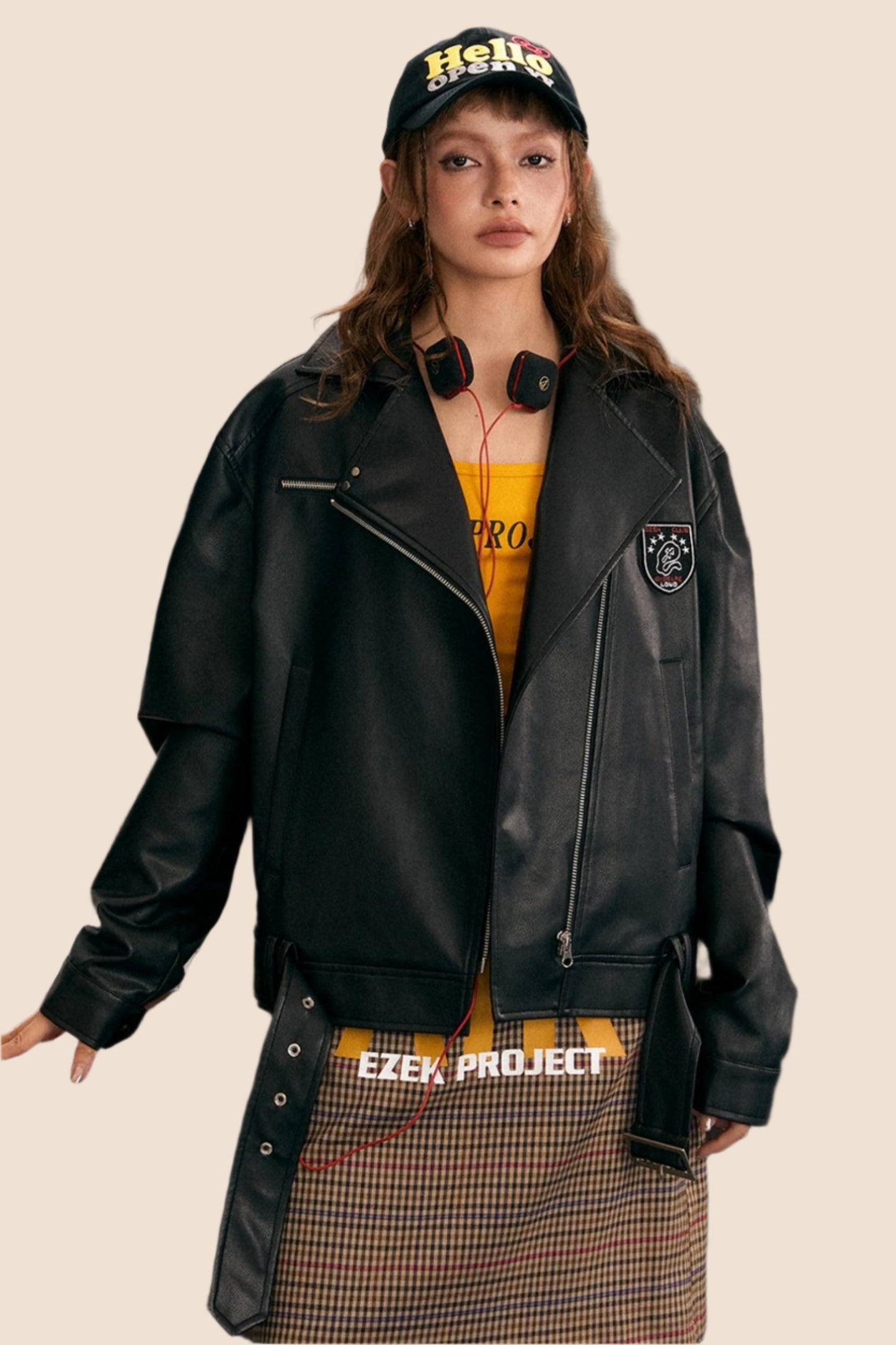 Retro Black Pu Biker Leather Jacket