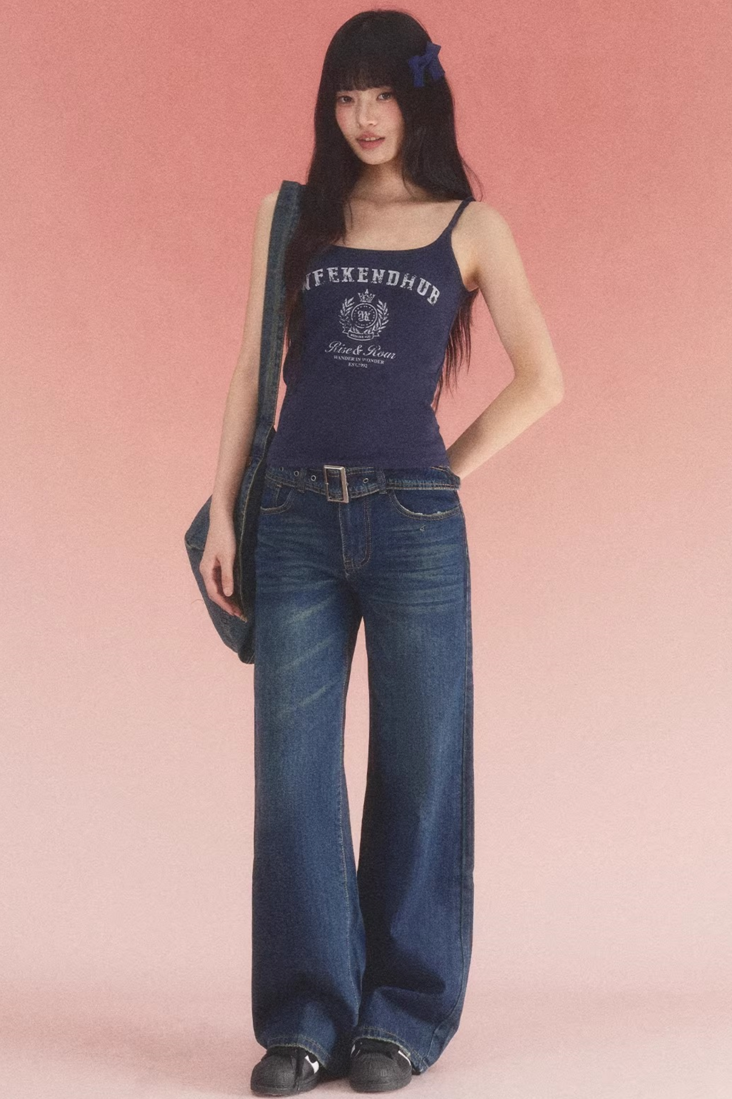 Letter Print Twisted Strap Top
