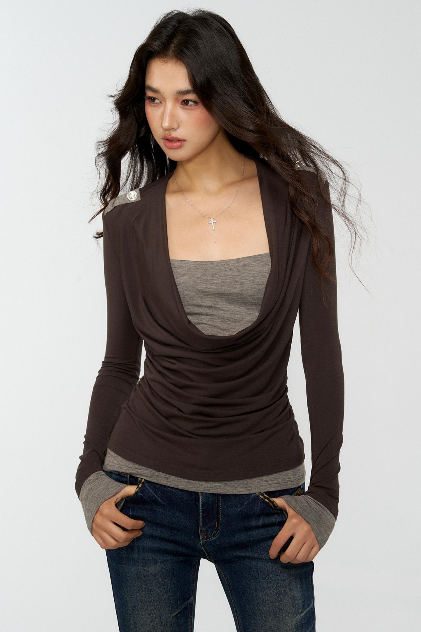 Swing Collar Vintage Layering Top Set