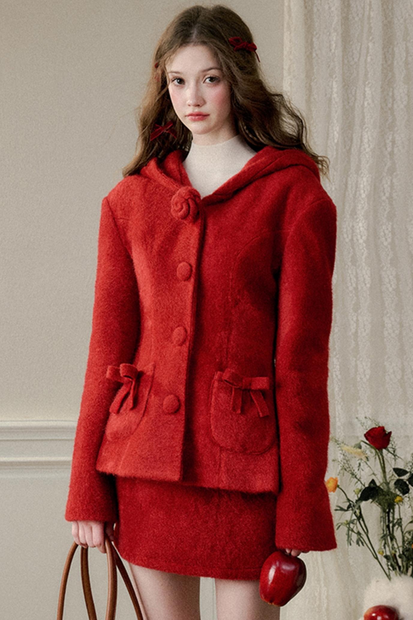 Christmas Miracle Furry Jacket & Skirt Set-Up