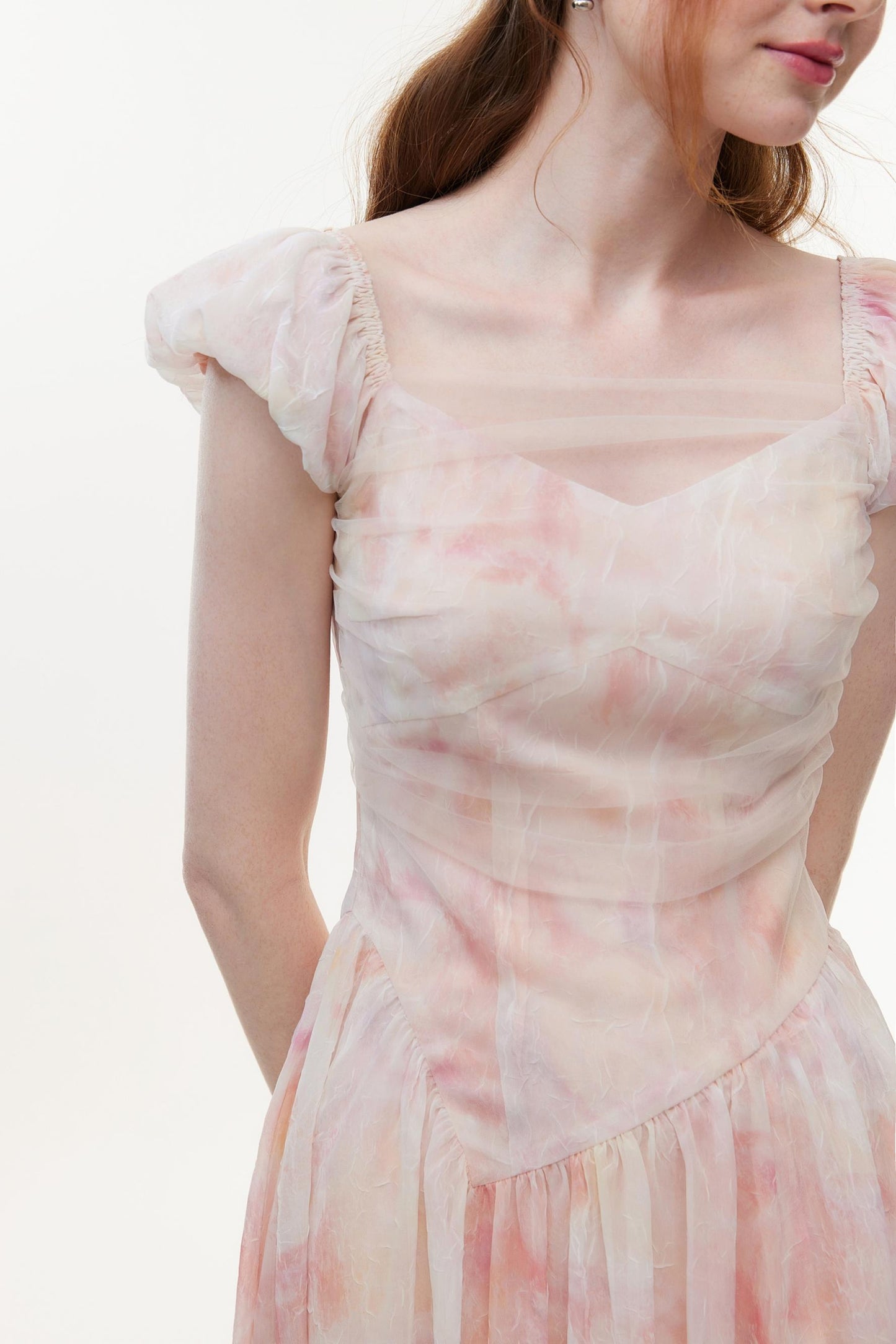 Pink Chiffon A-Line Dress