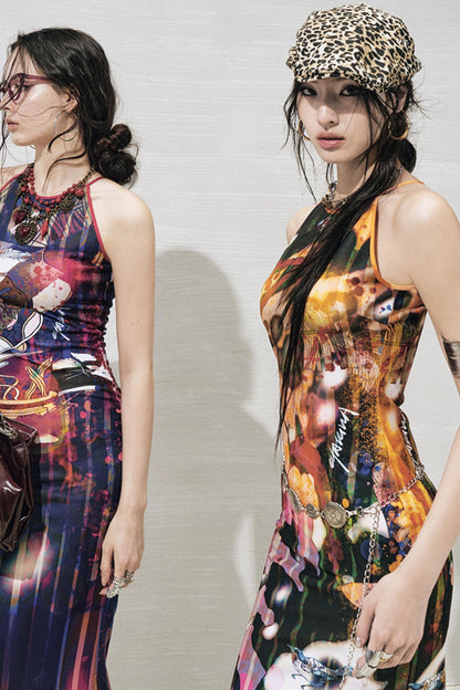 Botanical Slit Dress