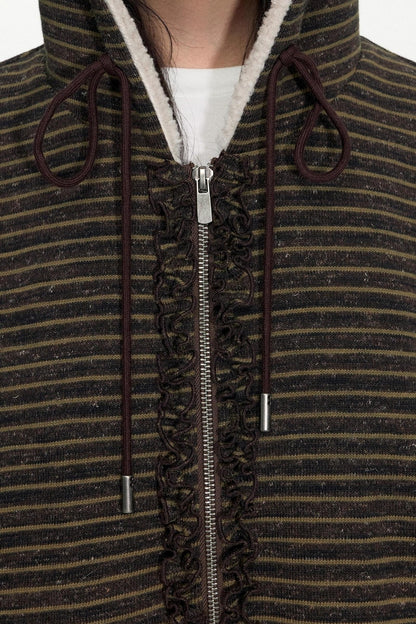 Fungus Edge Lambswool Hooded Cardigan