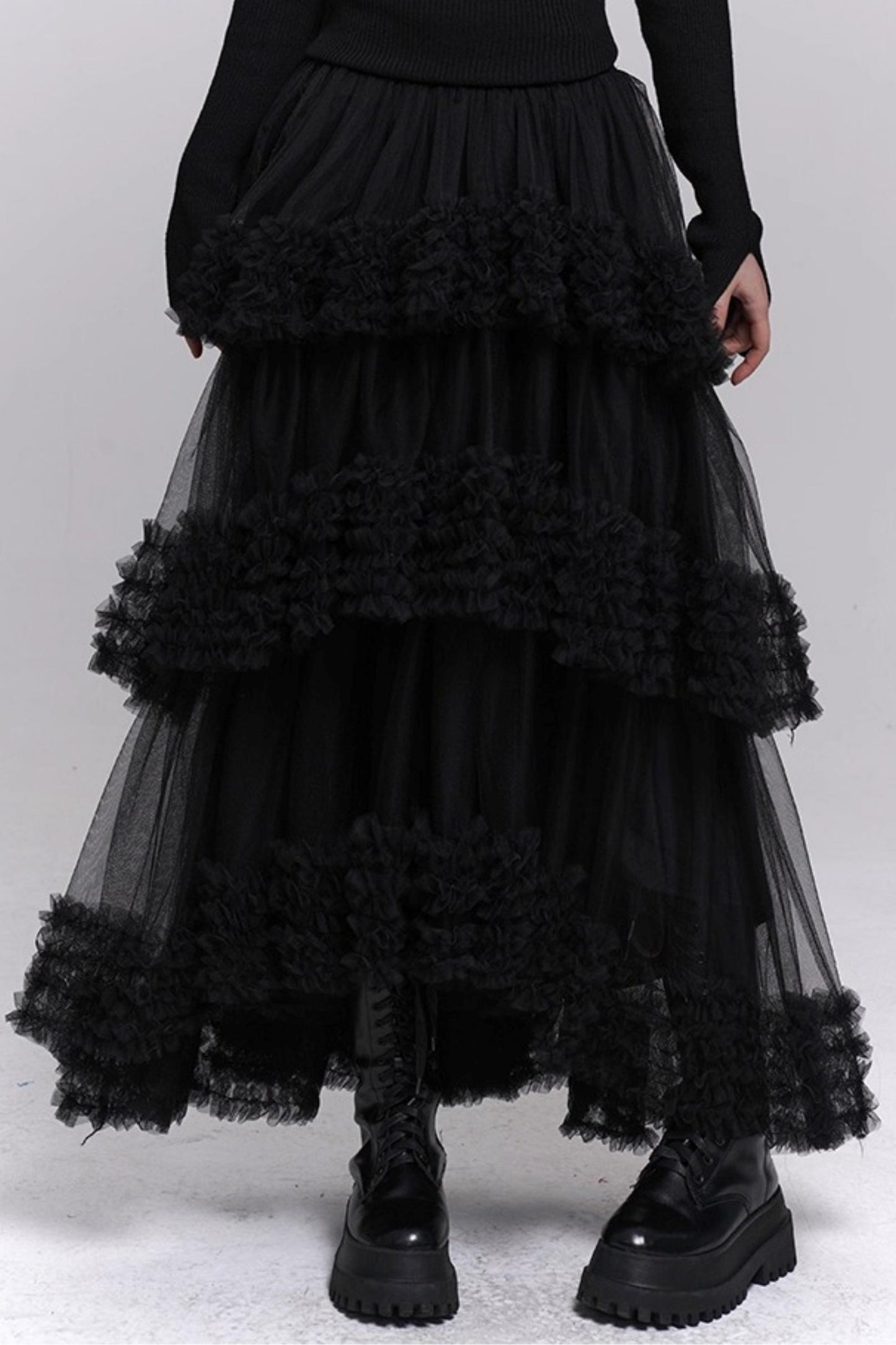 Brown Fluffy Cake Skirt