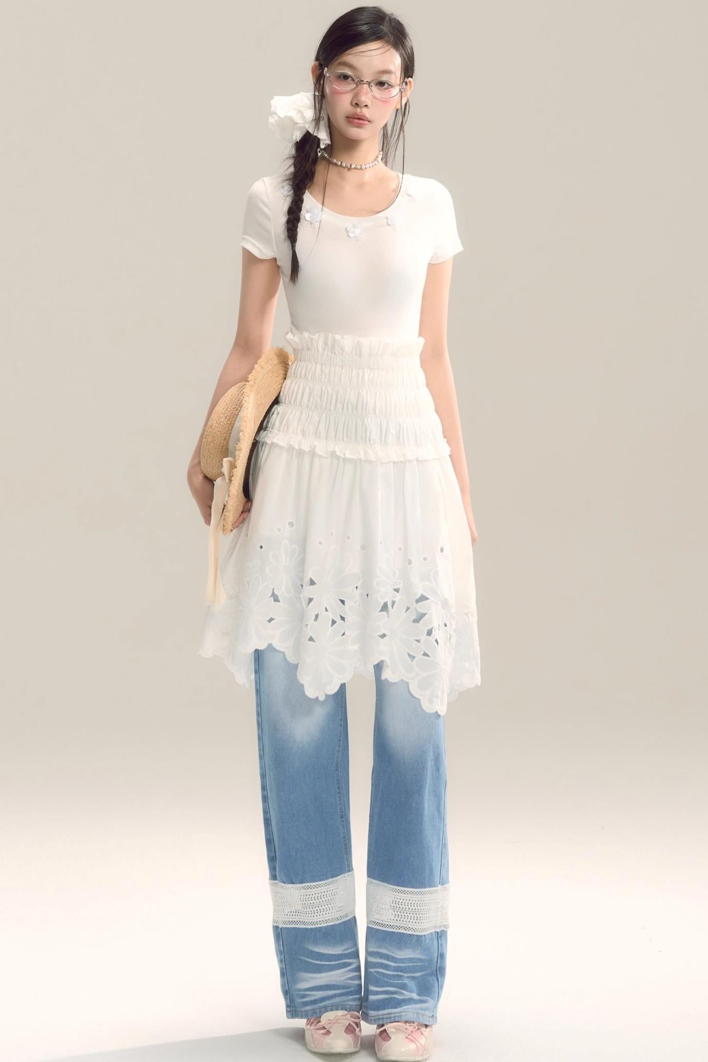 Moody Blue Cutout Jeans