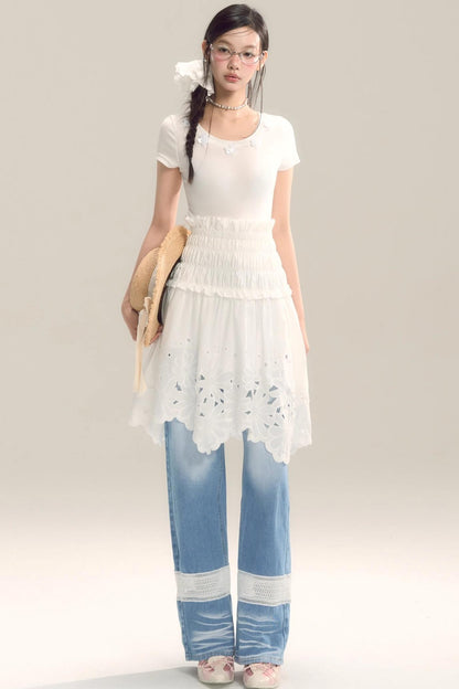 Moody Blue Cutout Jeans