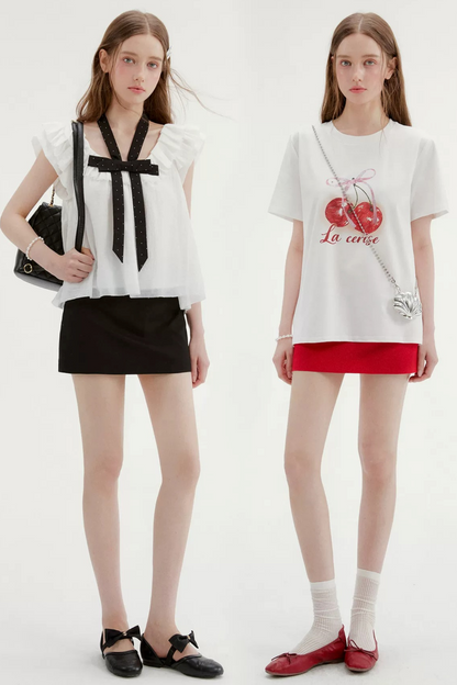 Linen A-Line Black Skirt