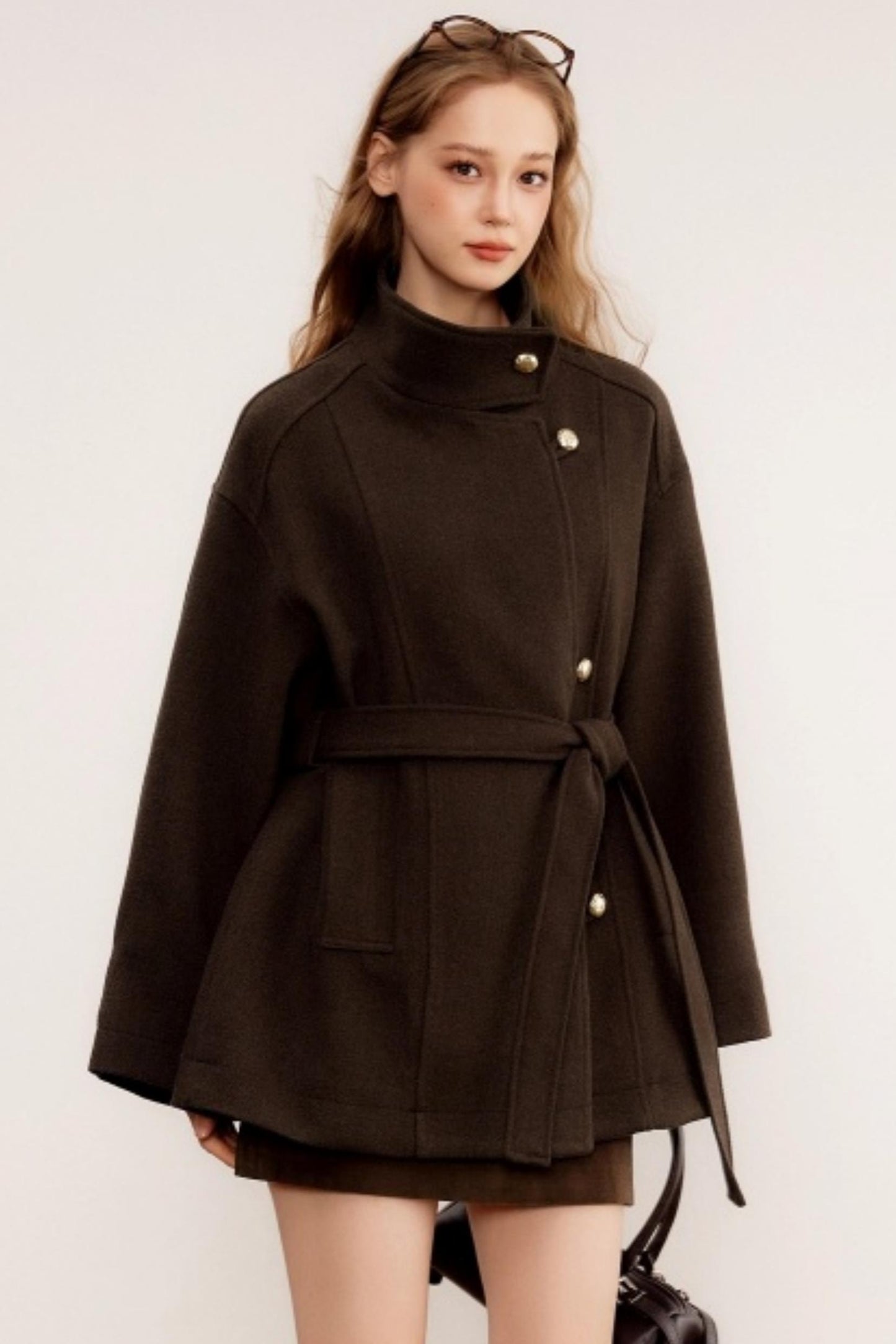 Stand-Up Collar Woolen Coat
