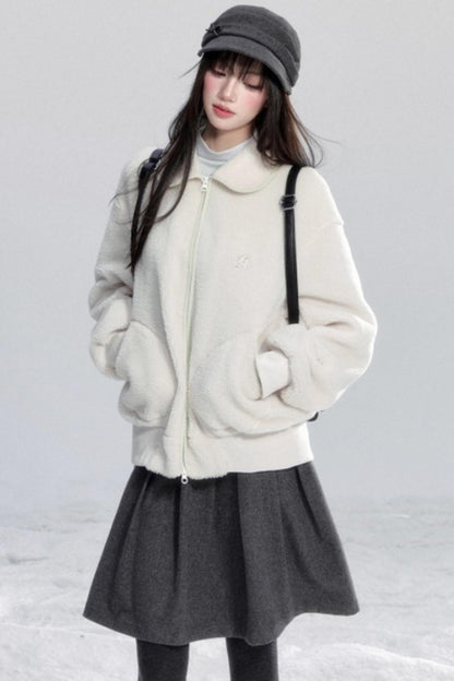 Japanese Retro Lamb Wool Jacket