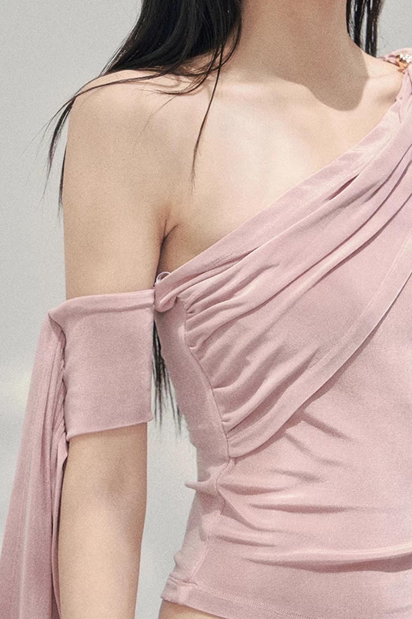 Sunset Coral Asymmetrical Top