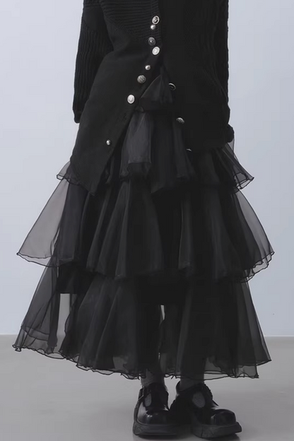 Black Veil Mesh Skirt