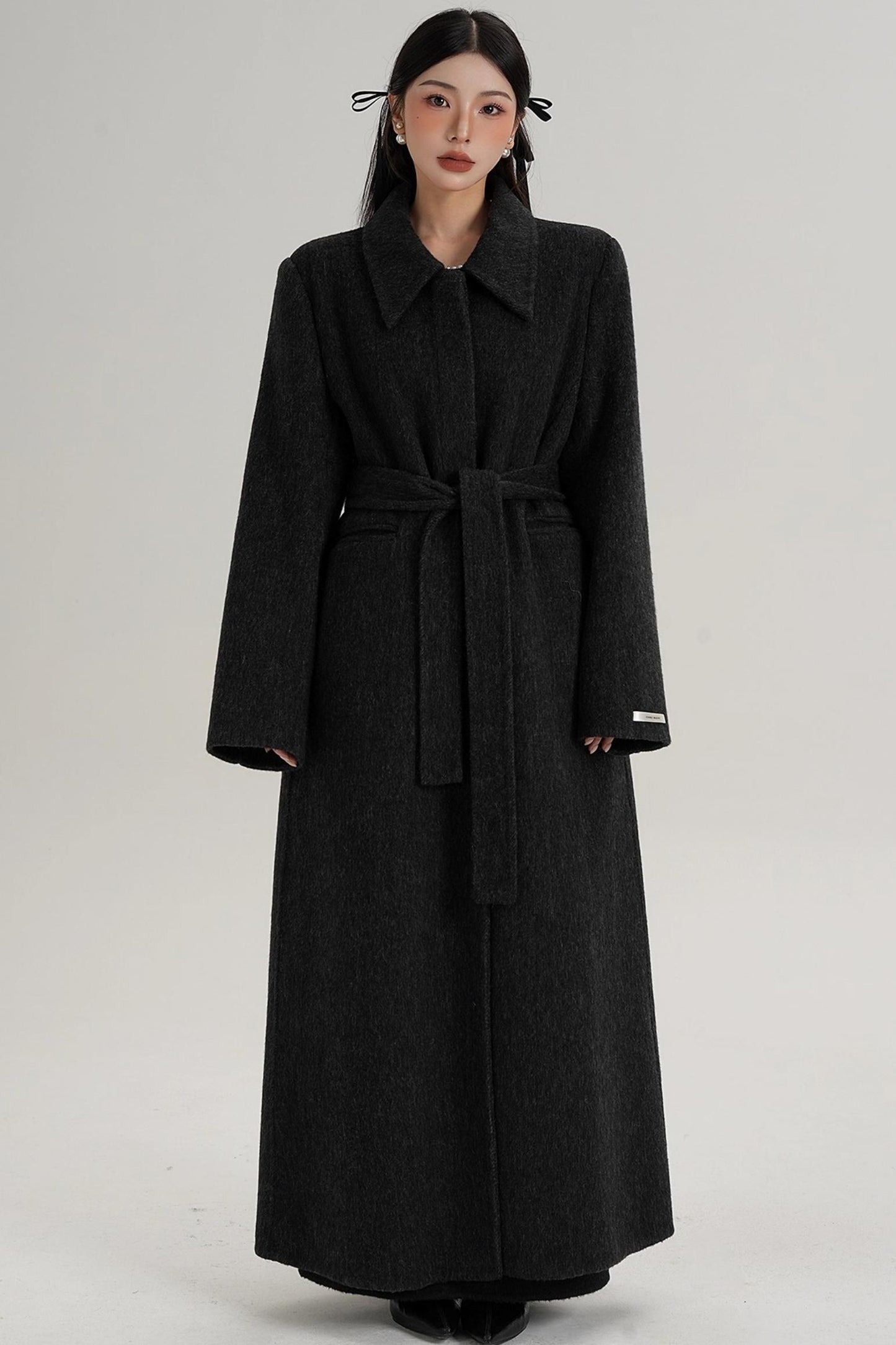 Elegant Extra-Long Wool Coat