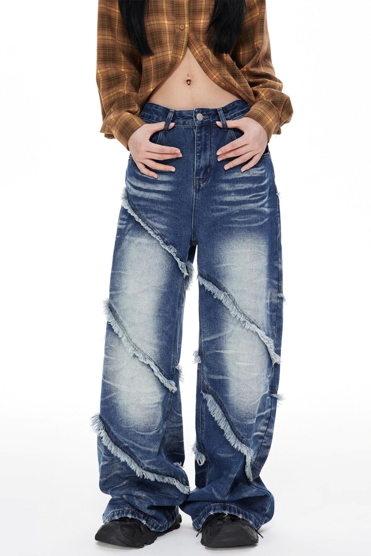 Blue Wide-Leg Jeans