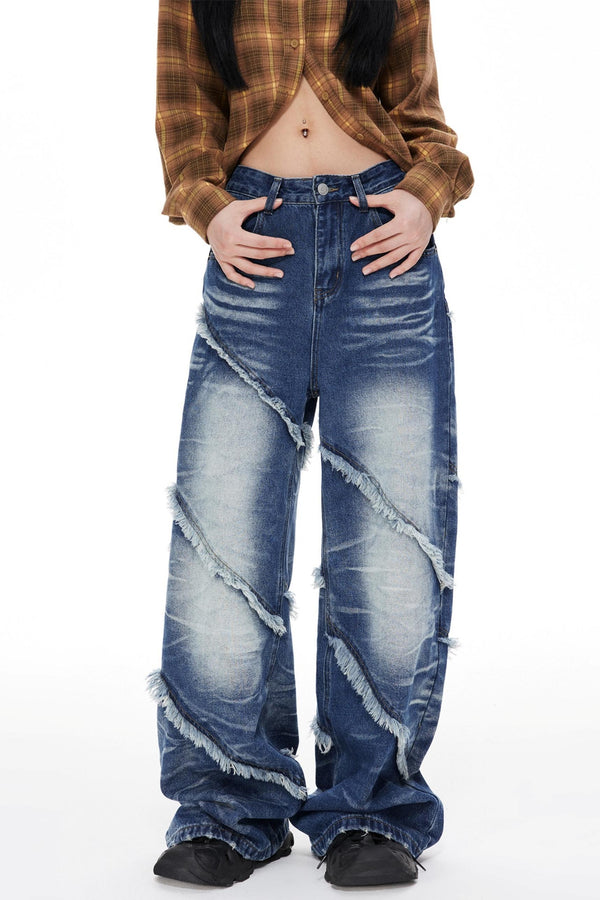 Blue Wide-Leg Jeans