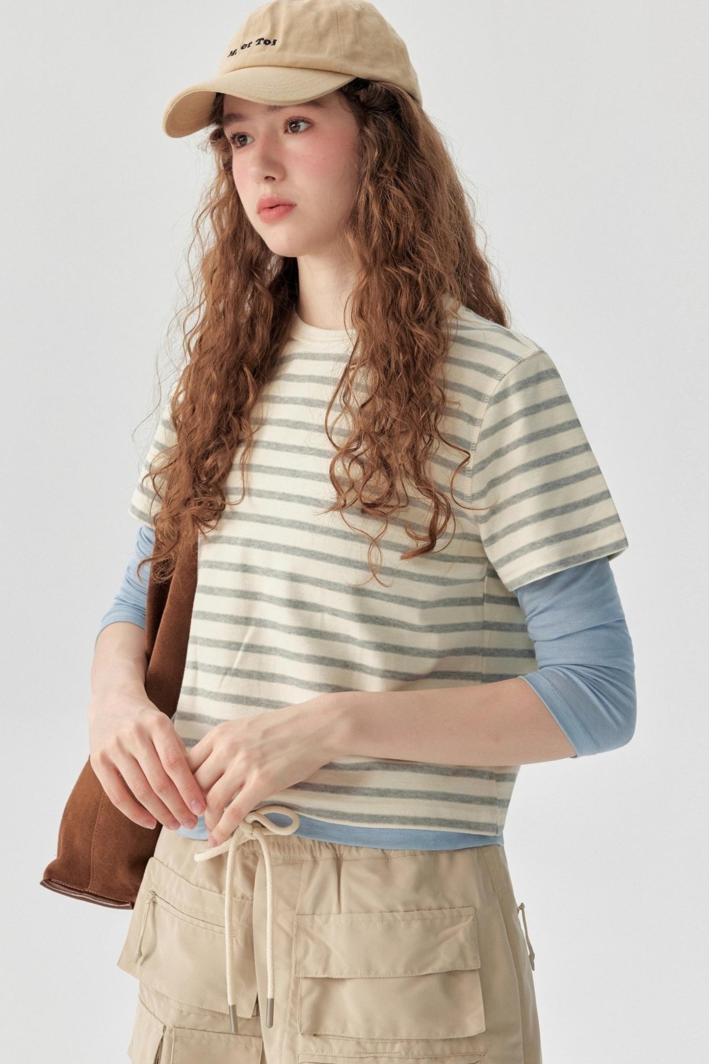 Matte Striped Cotton Top
