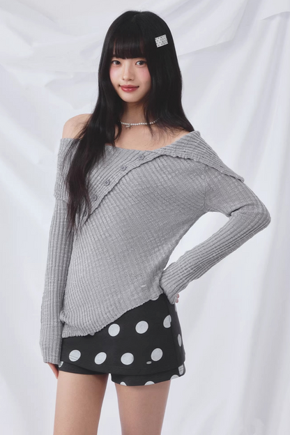Conjunto de top de punto asimétrico coreano