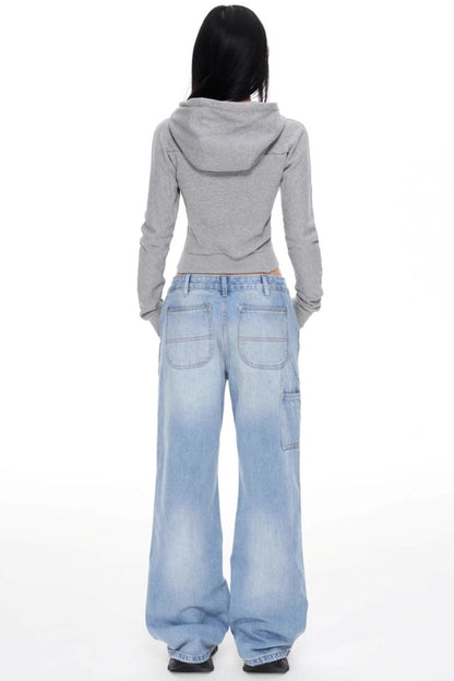 Wide-Leg Denim Pants