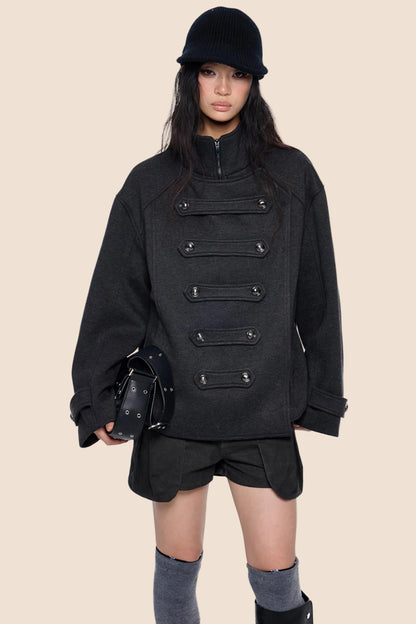 Silhouette Pleated Wool Coat