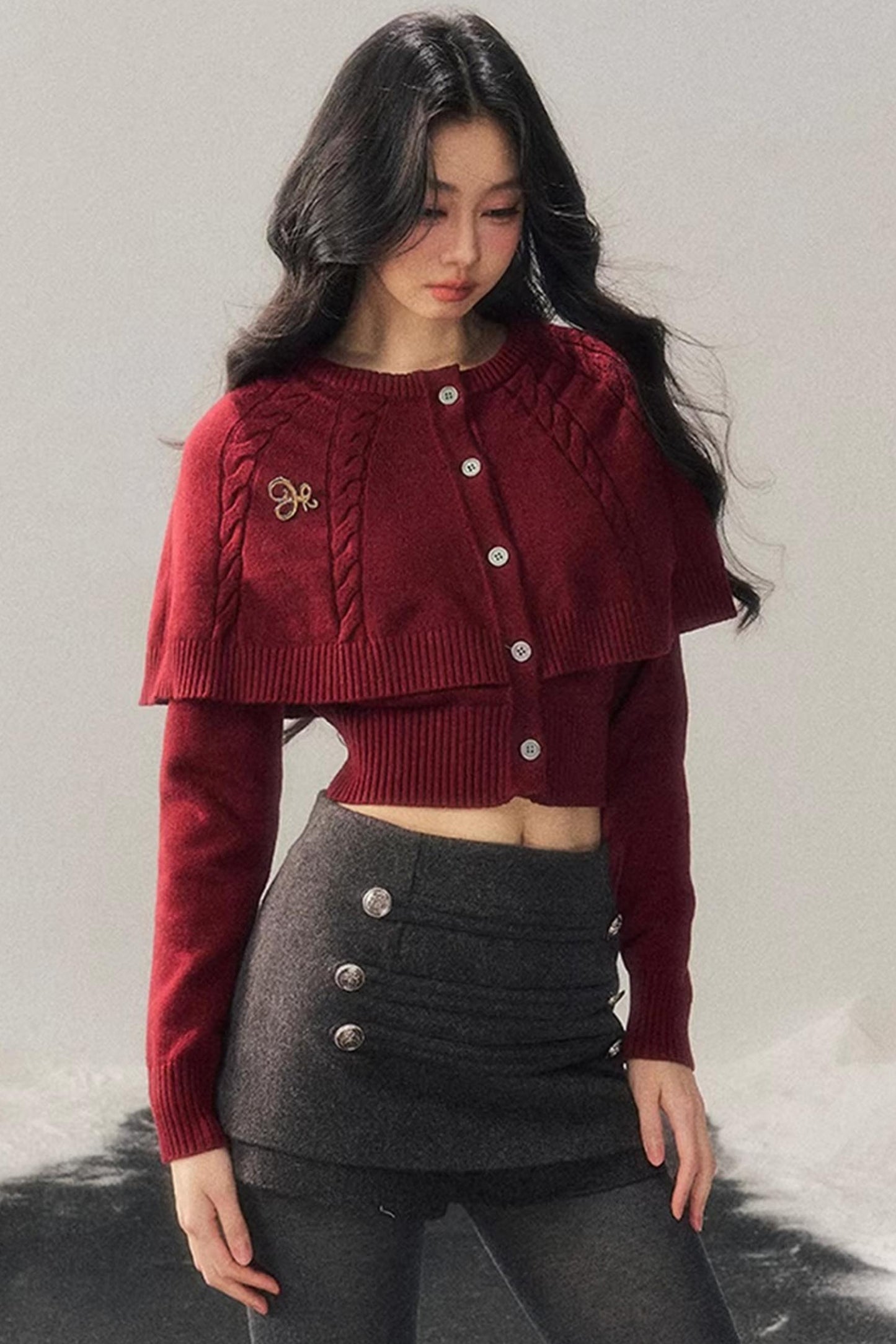 Cable Knit Cape Sweater