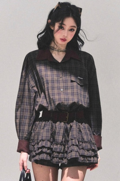 Sunset Trajectory Plaid Dress Set