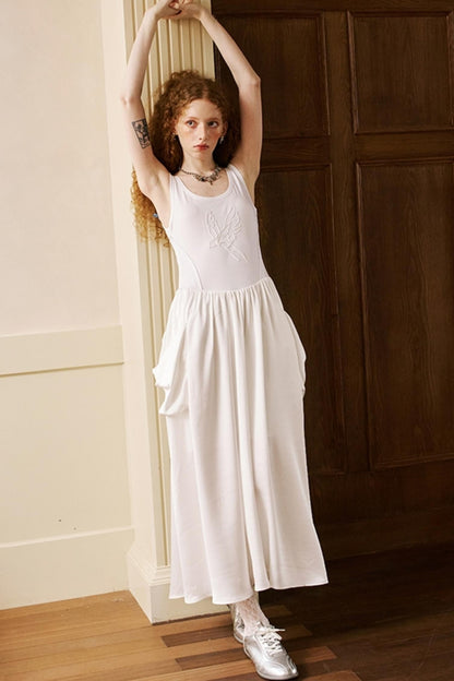 Swallow Embroidered Summer Dress