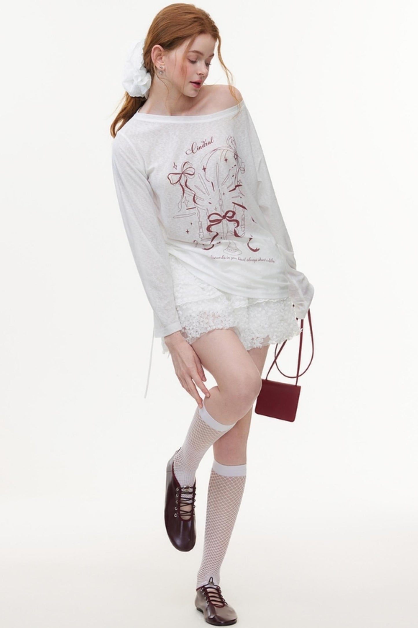 Casual Knit Fabric Graphic T-Shirt