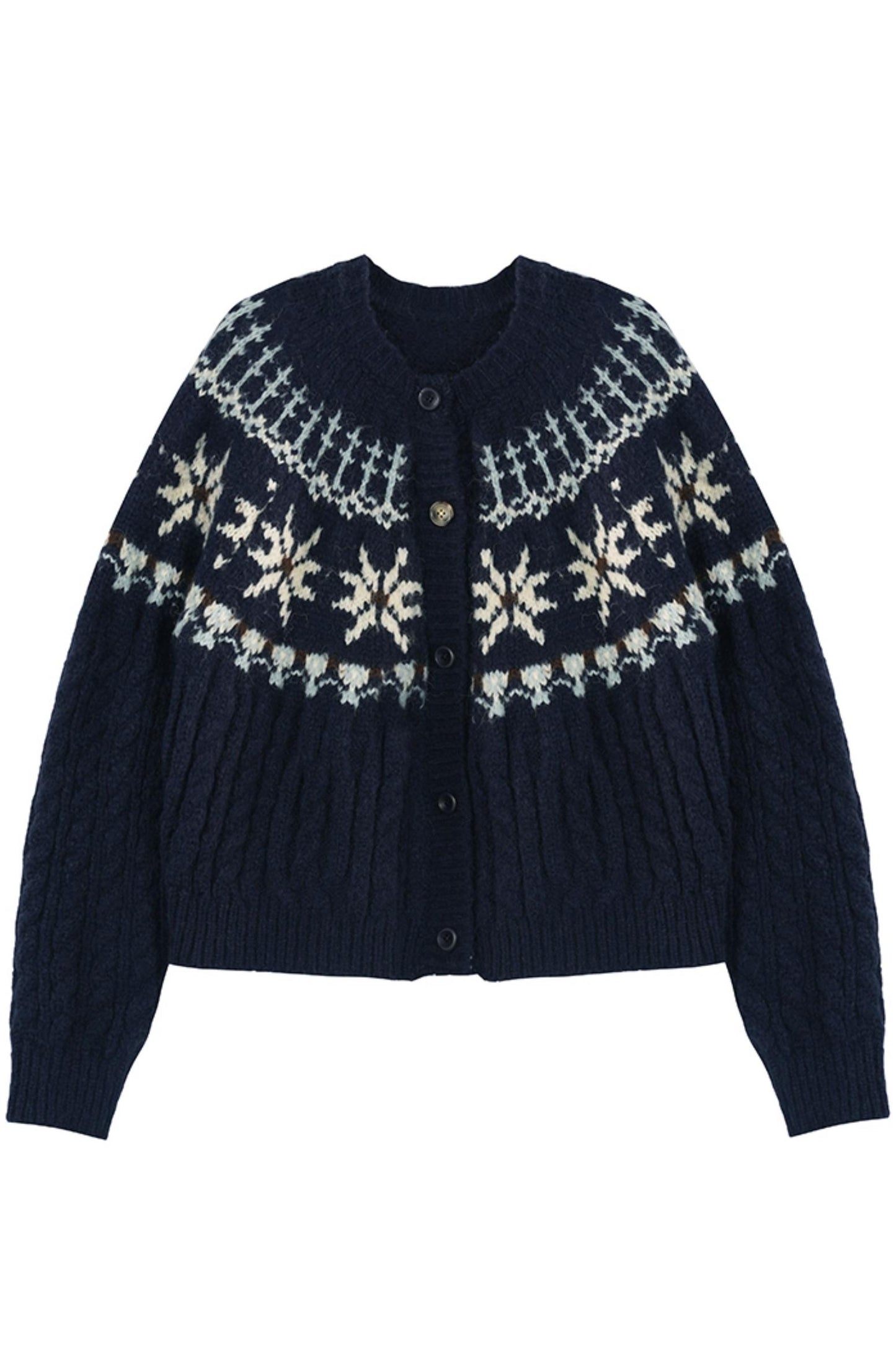 Soft Fair Isle Wool Sweater Cardigan