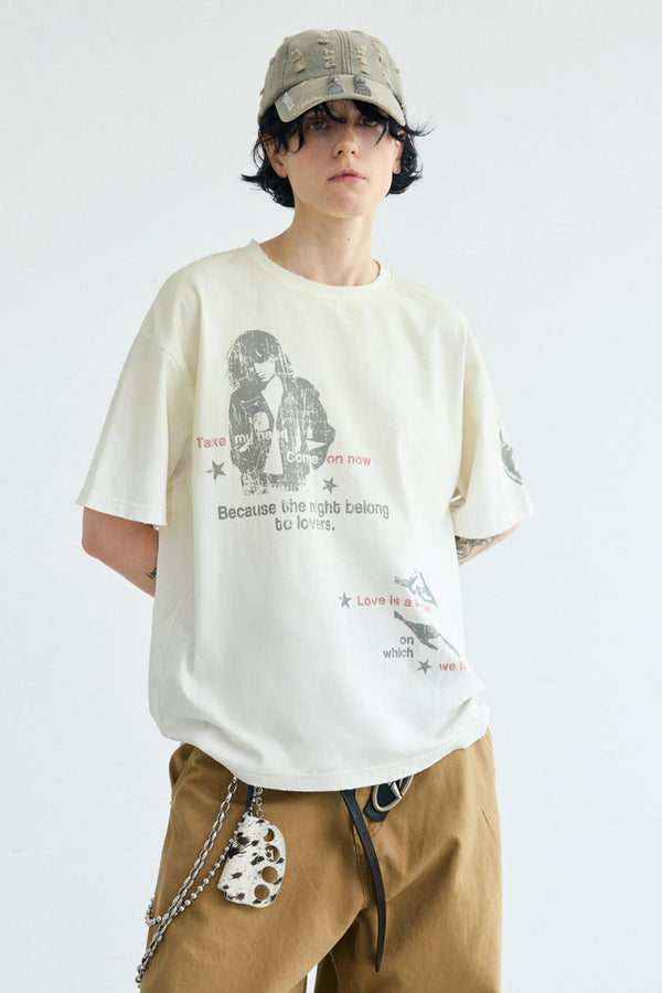 Vintage Gradient White Tee