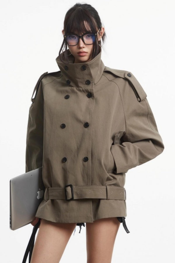 Retro Dark Khaki Work Jacket