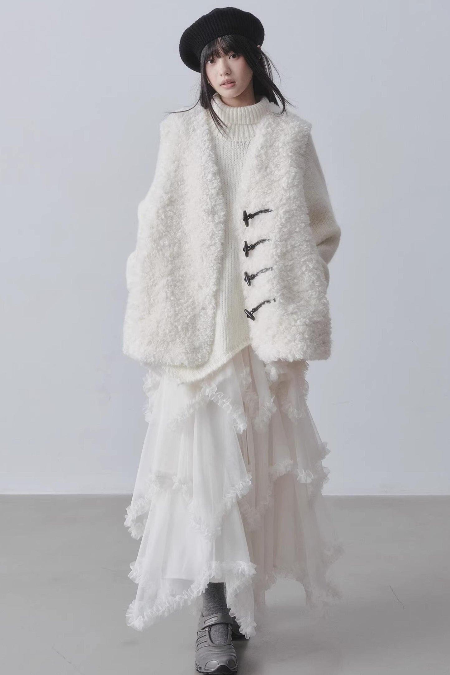 Winter-Kunstlammwollmantel