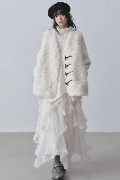 Winter-Kunstlammwollmantel