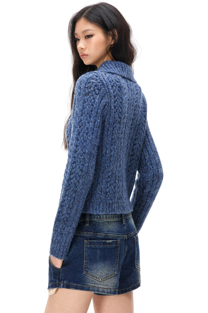 Häkelpullover mit Cut-outs