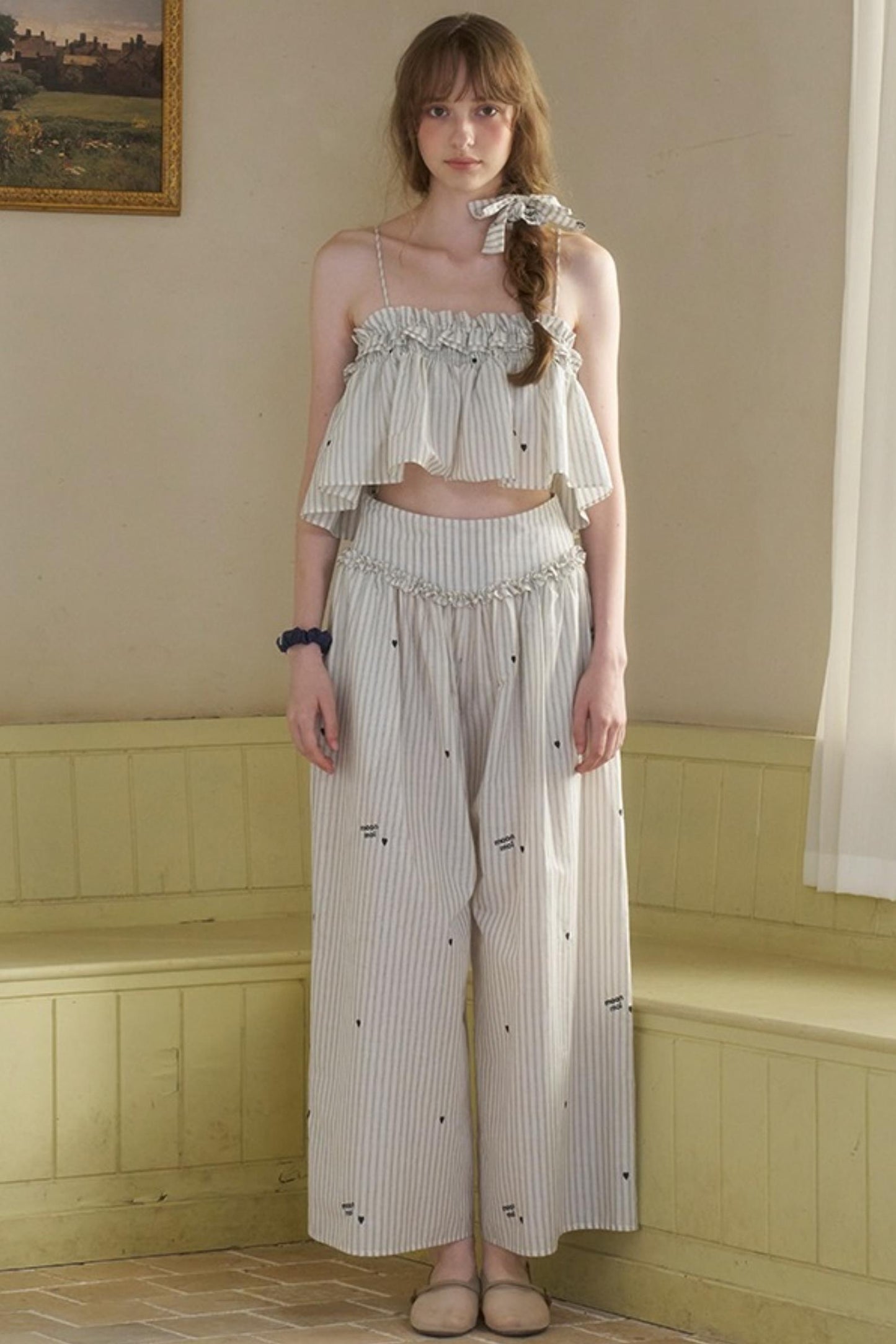 Penny Striped Suspender Pants Set-Up