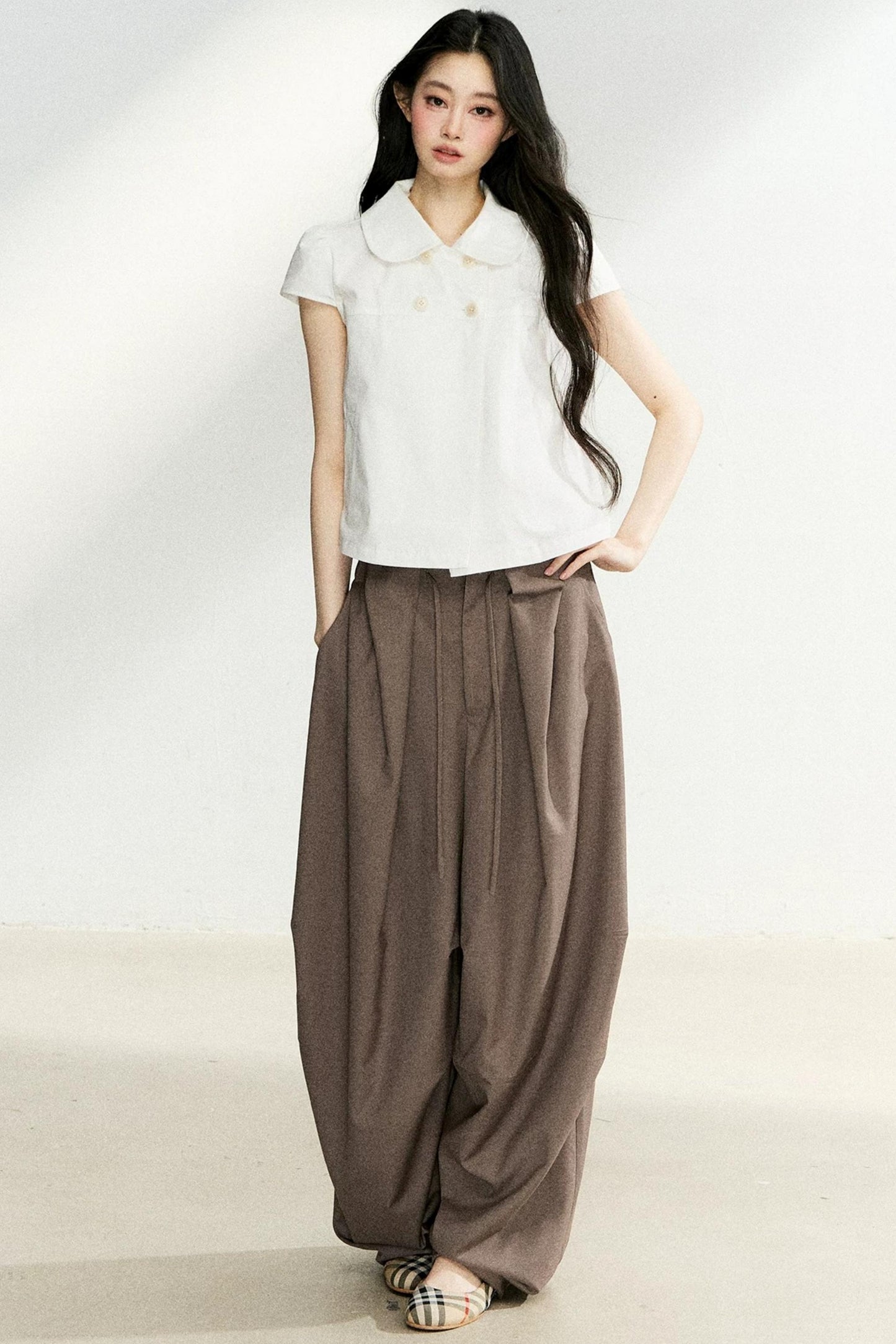 American Pleated Wide-Leg Pants