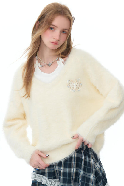 Retro Lazy Style Wool Knit Sweater