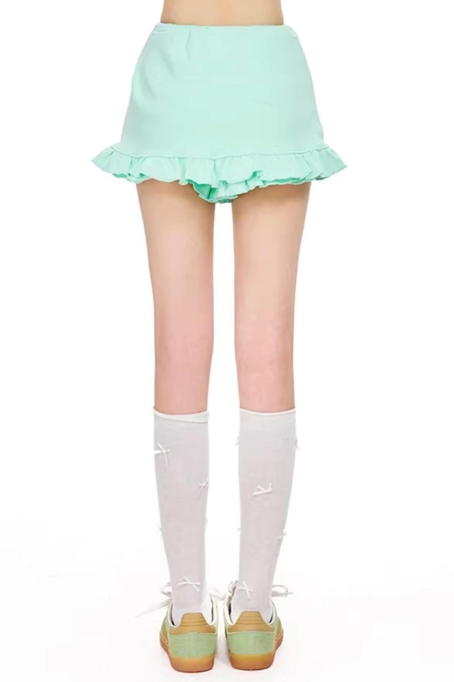 Ruffled Elastic Short Skirt