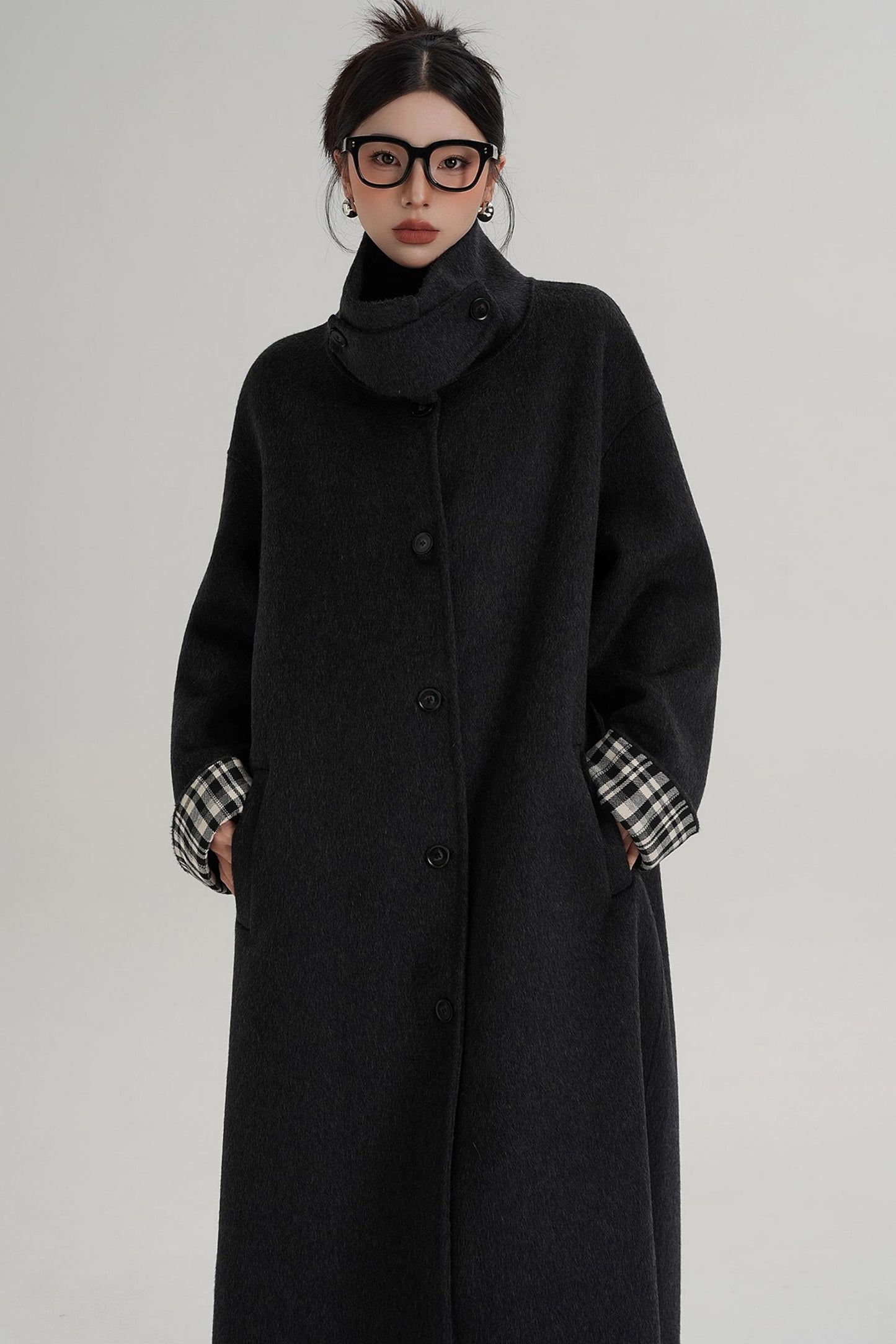 Plaid Wool Coat